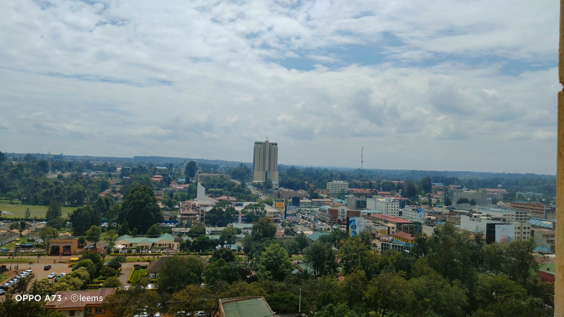 A growing city with room to thrive. A broad view of Eldoret's neighbourhoods, public spaces, and green landscape as the city continues to grow.